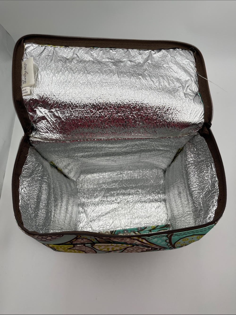 Thirty-one Paisley Cooler Bag in Teal, Brown & Lime Monogrammed w/L - Picture 5 of 5
